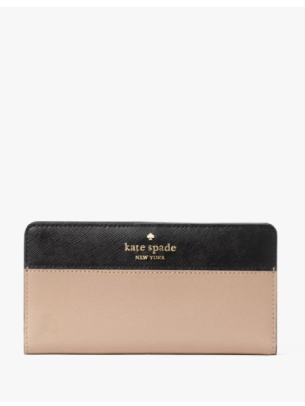 Kate Spade Madison Large Slim Bifold Wallet - Toasted Hazelnut / Black